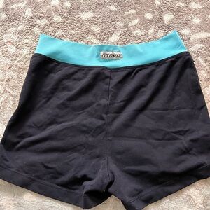 Black and Teal Waistband Women's Athletic Shorts